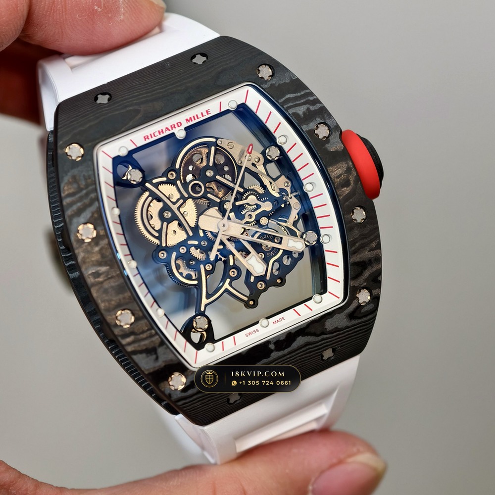Richard Mille RM 055 Bubba Watson Manual Winding Japan Limited Edition Geneva Atelier Spec — Private Vault Edition — Studio Gallery Plate II in Carbon TPT & Grade 5 Titanium (66.3g Verified Mass, Richard Mille Cal. RMUL2 Grade 5 Titanium Skeleton)
