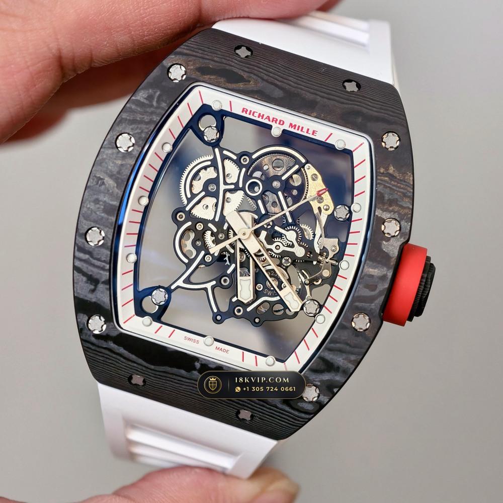 Richard Mille RM 055 Bubba Watson Manual Winding Japan Limited Edition Geneva Atelier Spec — Private Vault Edition — Studio Gallery Plate III in Carbon TPT & Grade 5 Titanium (66.3g Verified Mass, Richard Mille Cal. RMUL2 Grade 5 Titanium Skeleton)