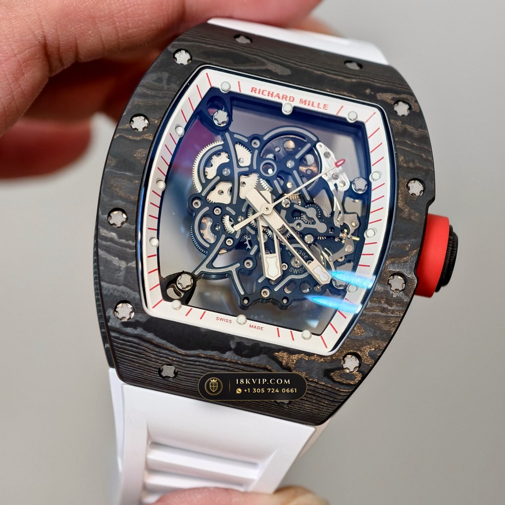 Richard Mille RM 055 Bubba Watson Manual Winding Japan Limited Edition Geneva Atelier Spec — Private Vault Edition — Studio Gallery Plate IV in Carbon TPT & Grade 5 Titanium (66.3g Verified Mass, Richard Mille Cal. RMUL2 Grade 5 Titanium Skeleton)