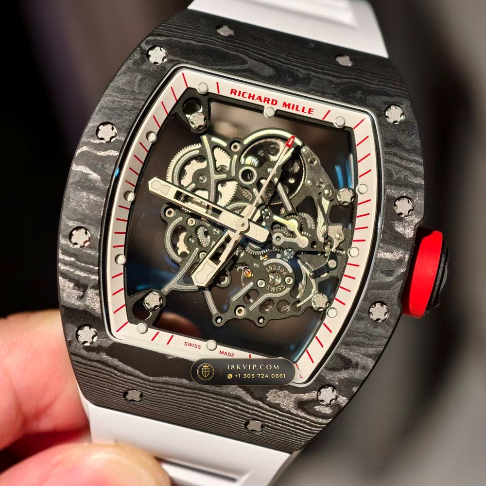 Richard Mille RM 055 Bubba Watson Manual Winding Japan Limited Edition 5-Axis CNC Case — Private Vault Edition — Studio Gallery Plate III in Carbon TPT & Grade 5 Titanium (66.8g Verified Mass, Richard Mille Cal. RMUL2 Grade 5 Titanium Skeleton)