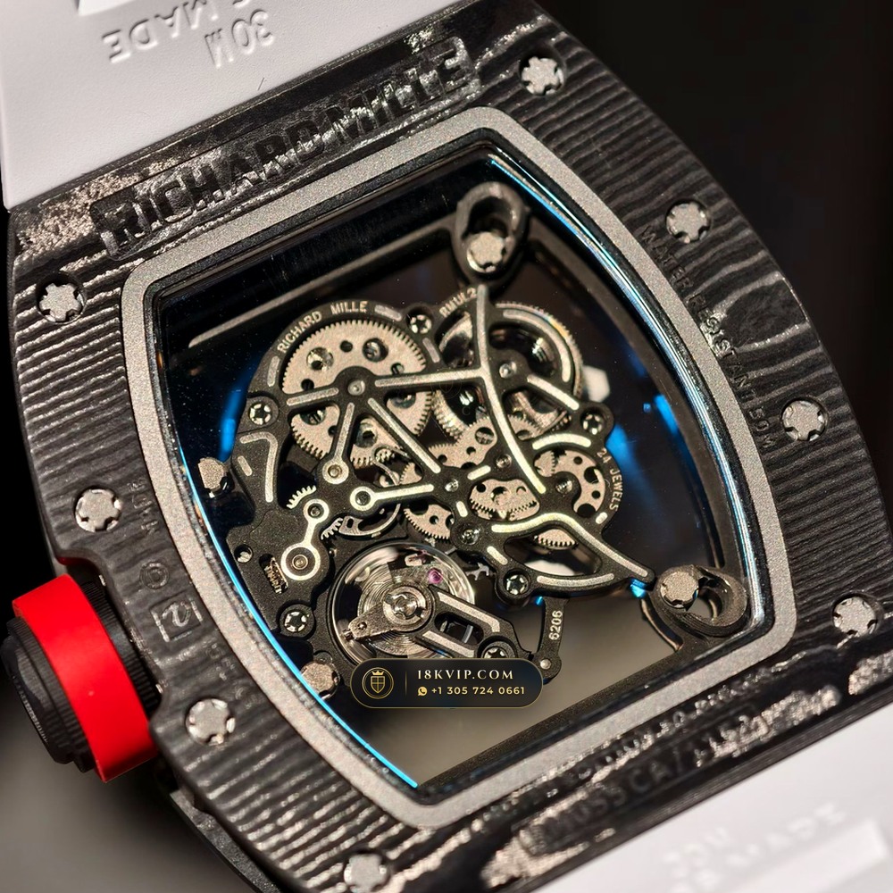 Richard Mille RM 055 Bubba Watson Manual Winding Japan Limited Edition 5-Axis CNC Case — Private Vault Edition — Studio Gallery Plate VII in Carbon TPT & Grade 5 Titanium (66.8g Verified Mass, Richard Mille Cal. RMUL2 Grade 5 Titanium Skeleton)