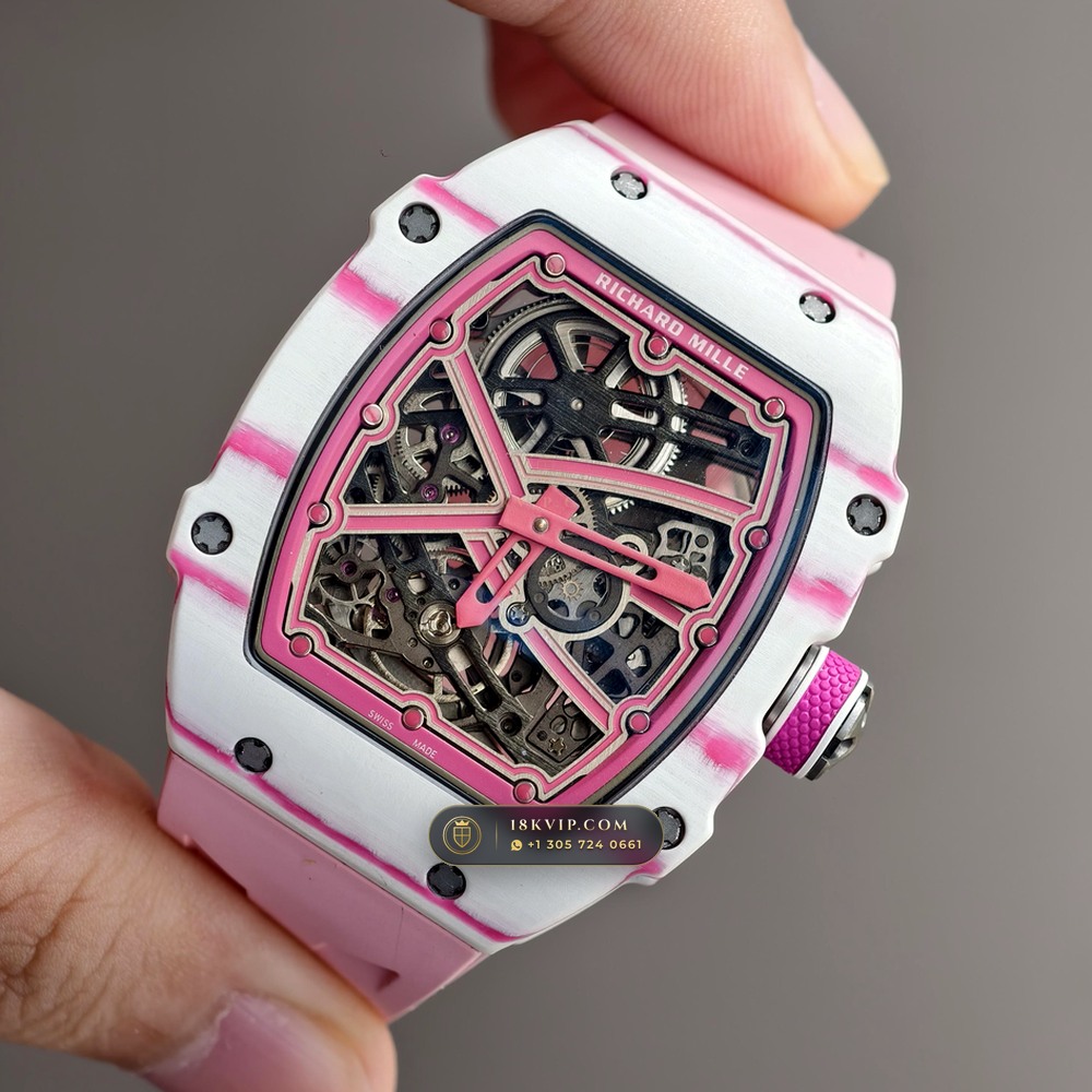 Richard Mille RM 67-02 Automatic Extra-Flat Pink Quartz TPT — Private Vault Edition — Studio Gallery Plate II in Carbon TPT & Grade 5 Titanium (33.3g Verified Mass, Richard Mille Cal. CRMA7 Skeletonized Titanium)