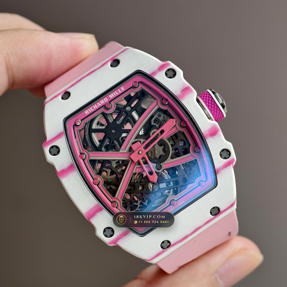 Richard Mille RM 67-02 Automatic Extra-Flat Pink Quartz TPT — Private Vault Edition — Studio Gallery Plate III in Carbon TPT & Grade 5 Titanium (33.3g Verified Mass, Richard Mille Cal. CRMA7 Skeletonized Titanium)