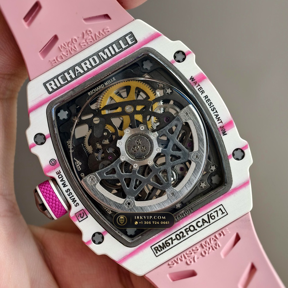Richard Mille RM 67-02 Automatic Extra-Flat Pink Quartz TPT — Private Vault Edition — Studio Gallery Plate VII in Carbon TPT & Grade 5 Titanium (33.3g Verified Mass, Richard Mille Cal. CRMA7 Skeletonized Titanium)