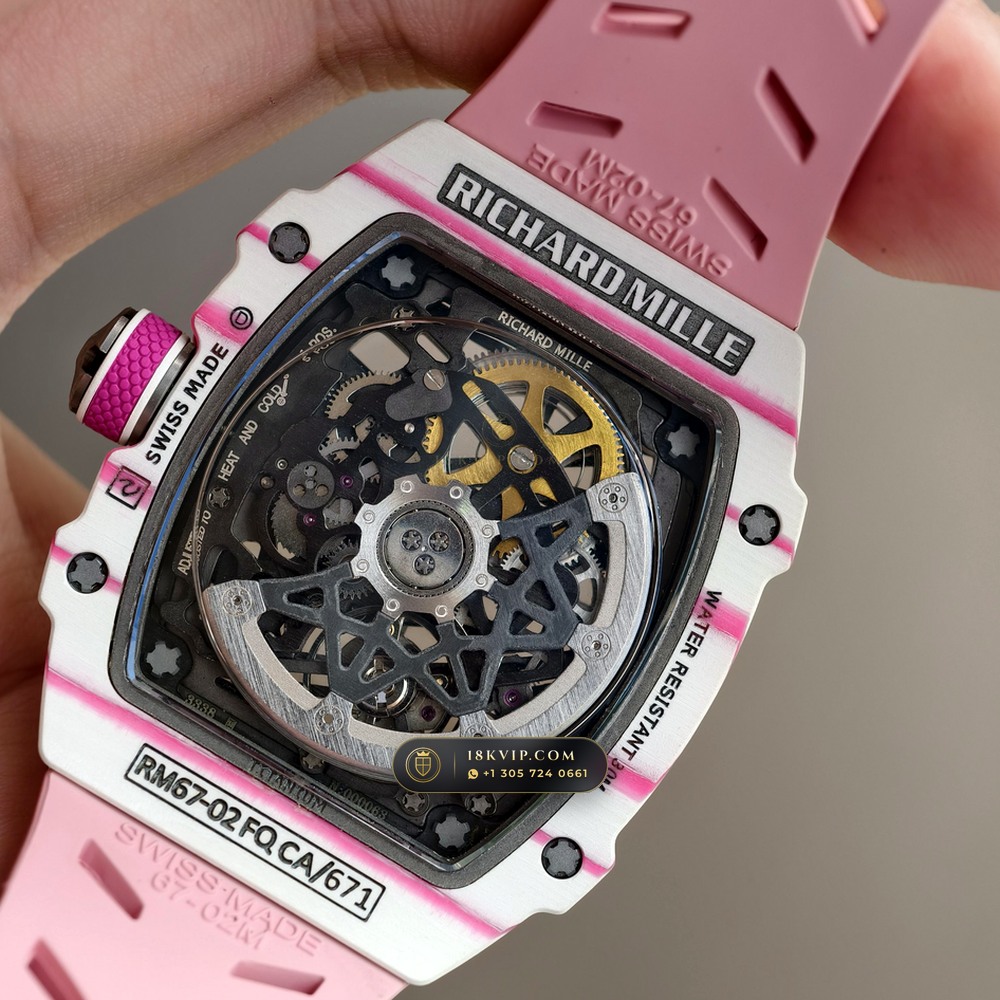 Richard Mille RM 67-02 Automatic Extra-Flat Pink Quartz TPT — Private Vault Edition — Studio Gallery Plate VIII in Carbon TPT & Grade 5 Titanium (33.3g Verified Mass, Richard Mille Cal. CRMA7 Skeletonized Titanium)