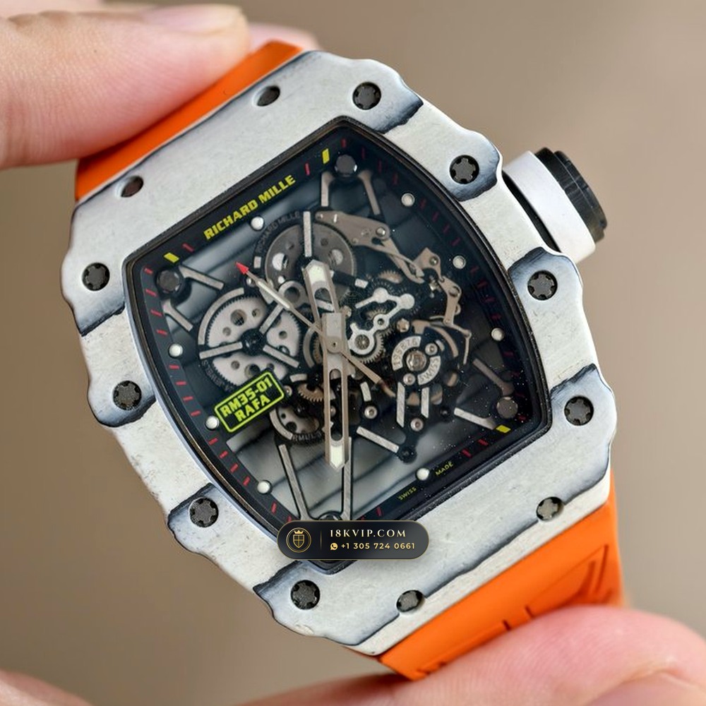 Richard Mille RM 35-01 Rafael Nadal White Quartz TPT Skeleton — Private Vault Edition — Studio Gallery Plate III in Carbon TPT & Grade 5 Titanium (50.9g Verified Mass, Richard Mille Cal. RMUL3 Grade 5 Titanium Skeleton)