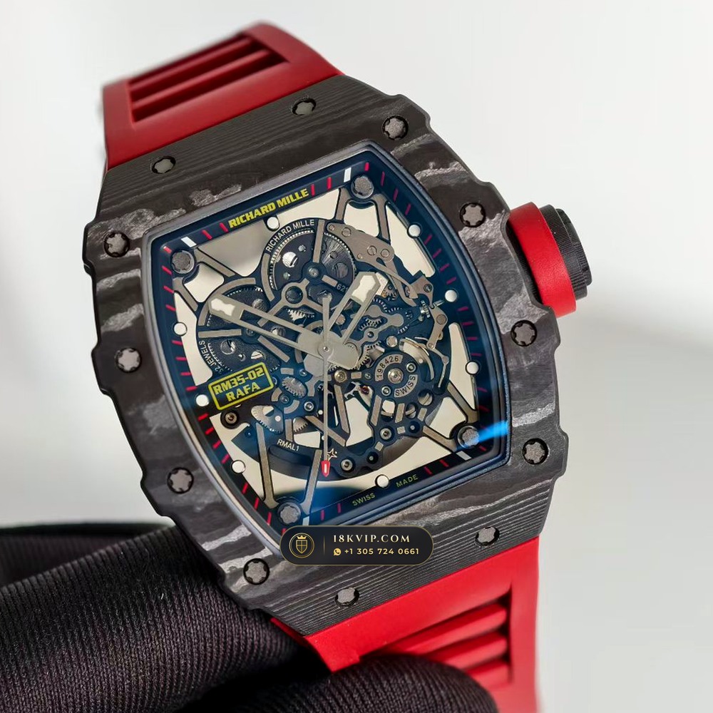 Richard Mille RM 35-02 Rafael Nadal Automatic Free-Sprung Calibre — Private Vault Edition — Studio Gallery Plate II in Carbon TPT & Grade 5 Titanium (50.1g Verified Mass, Richard Mille Cal. RMAL1 Variable-Geometry Rotor)