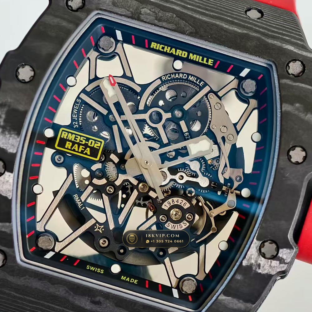 Richard Mille RM 35-02 Rafael Nadal Automatic Free-Sprung Calibre — Private Vault Edition — Studio Gallery Plate IV in Carbon TPT & Grade 5 Titanium (50.1g Verified Mass, Richard Mille Cal. RMAL1 Variable-Geometry Rotor)