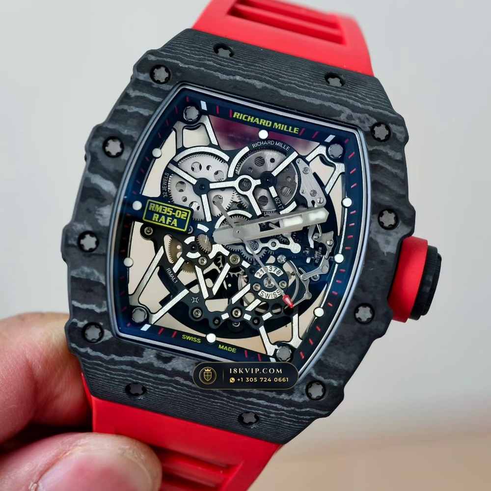 Richard Mille RM 35-02 Rafael Nadal Automatic 5-Axis CNC Case — Private Vault Edition — Studio Gallery Plate II in Carbon TPT & Grade 5 Titanium (50.3g Verified Mass, Richard Mille Cal. RMAL1 Variable-Geometry Rotor)