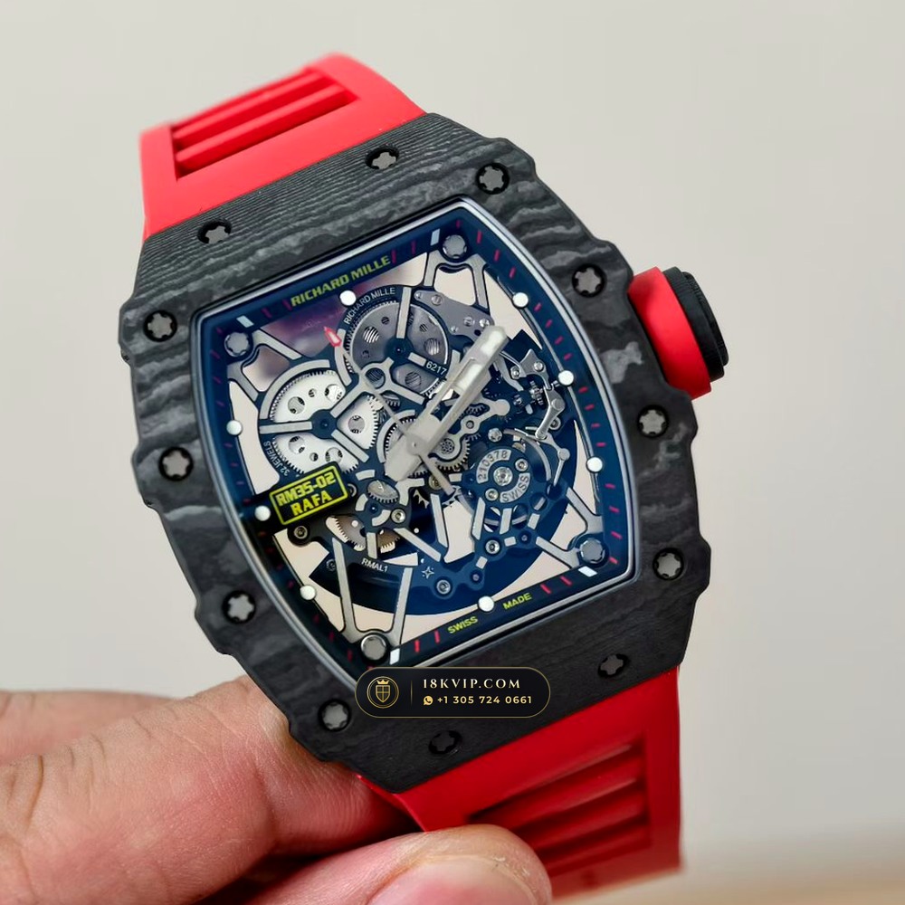 Richard Mille RM 35-02 Rafael Nadal Automatic 5-Axis CNC Case — Private Vault Edition — Studio Gallery Plate III in Carbon TPT & Grade 5 Titanium (50.3g Verified Mass, Richard Mille Cal. RMAL1 Variable-Geometry Rotor)