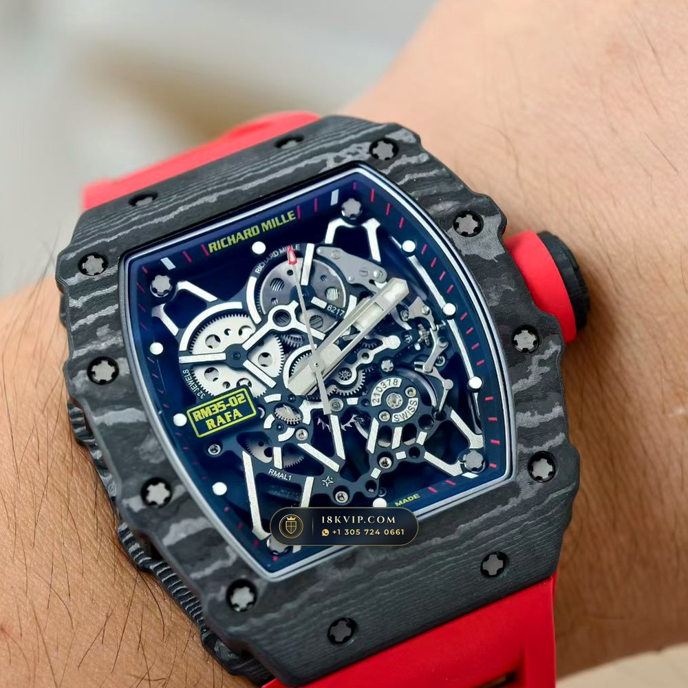 Richard Mille RM 35-02 Rafael Nadal Automatic 5-Axis CNC Case — Private Vault Edition — Studio Gallery Plate VIII in Carbon TPT & Grade 5 Titanium (50.3g Verified Mass, Richard Mille Cal. RMAL1 Variable-Geometry Rotor)