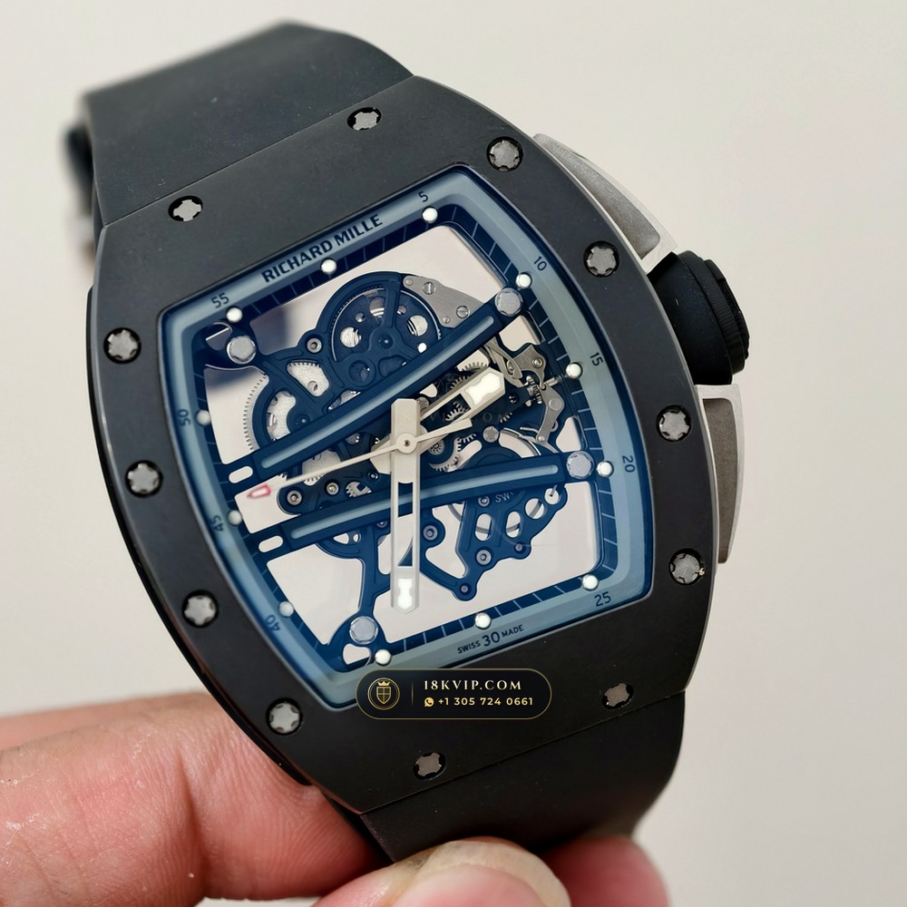 Richard Mille RM 61-01 Yohan Blake Asymmetric Master Watchmaker Spec — Private Vault Edition — Studio Gallery Plate II in Carbon TPT & Grade 5 Titanium (55.3g Verified Mass, Richard Mille Cal. RMUL2 Free-Sprung Skeleton)