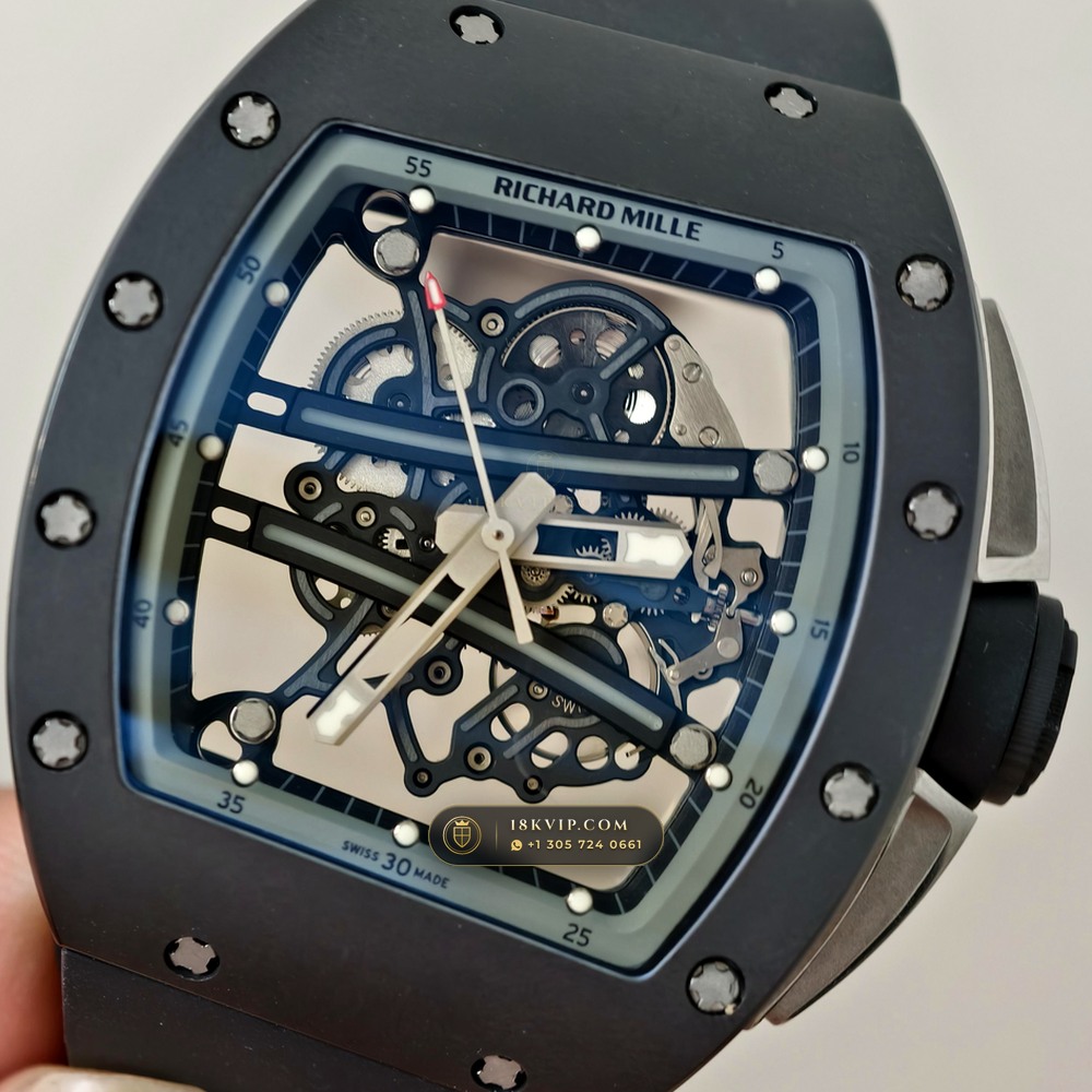 Richard Mille RM 61-01 Yohan Blake Asymmetric Master Watchmaker Spec — Private Vault Edition — Studio Gallery Plate III in Carbon TPT & Grade 5 Titanium (55.3g Verified Mass, Richard Mille Cal. RMUL2 Free-Sprung Skeleton)