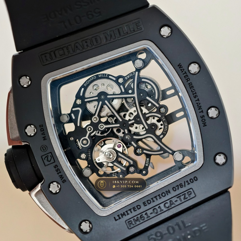 Richard Mille RM 61-01 Yohan Blake Asymmetric Master Watchmaker Spec — Private Vault Edition — Studio Gallery Plate VII in Carbon TPT & Grade 5 Titanium (55.3g Verified Mass, Richard Mille Cal. RMUL2 Free-Sprung Skeleton)