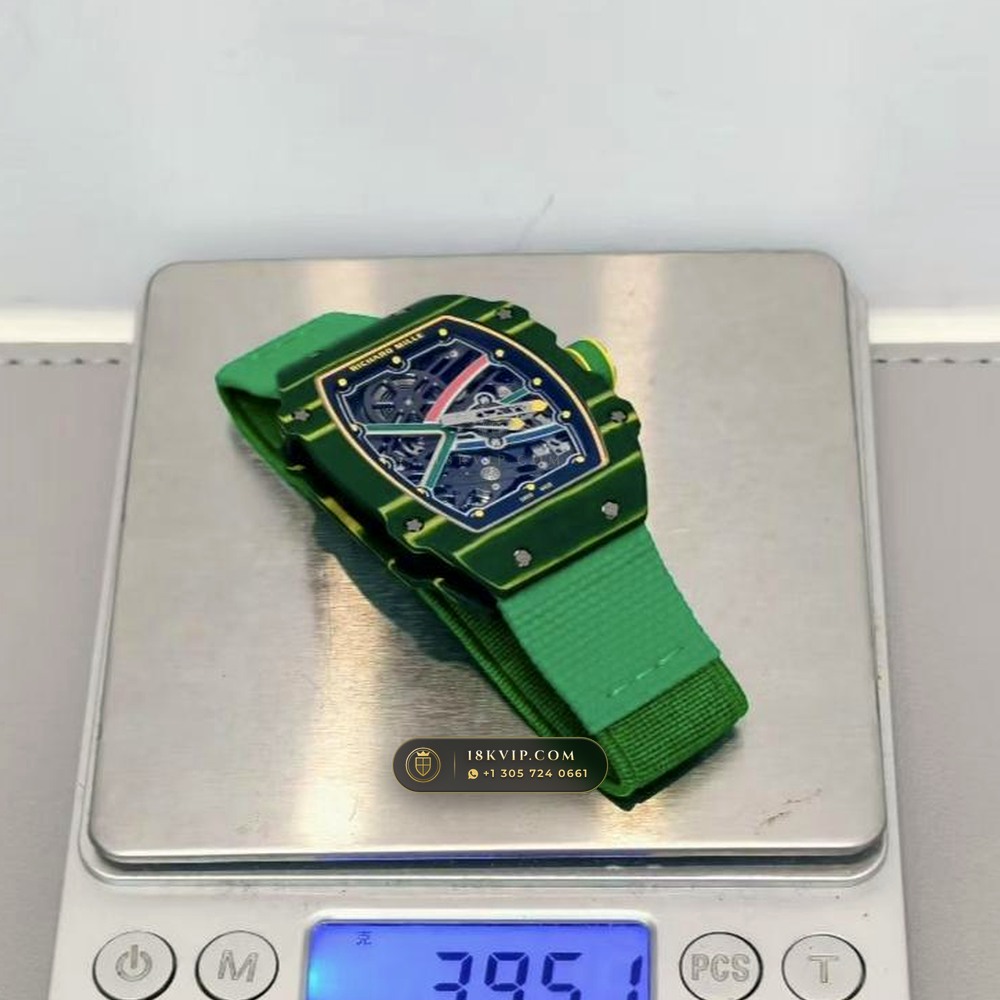 Richard Mille RM 67-02 Automatic Extra-Flat Wayde van Niekerk Green & Yellow Quartz TPT Geneva Atelier Spec — Private Vault Edition — Studio Gallery Plate VIII in Carbon TPT & Grade 5 Titanium (33.3g Verified Mass, Richard Mille Cal. CRMA7 Skeletonized Titanium)
