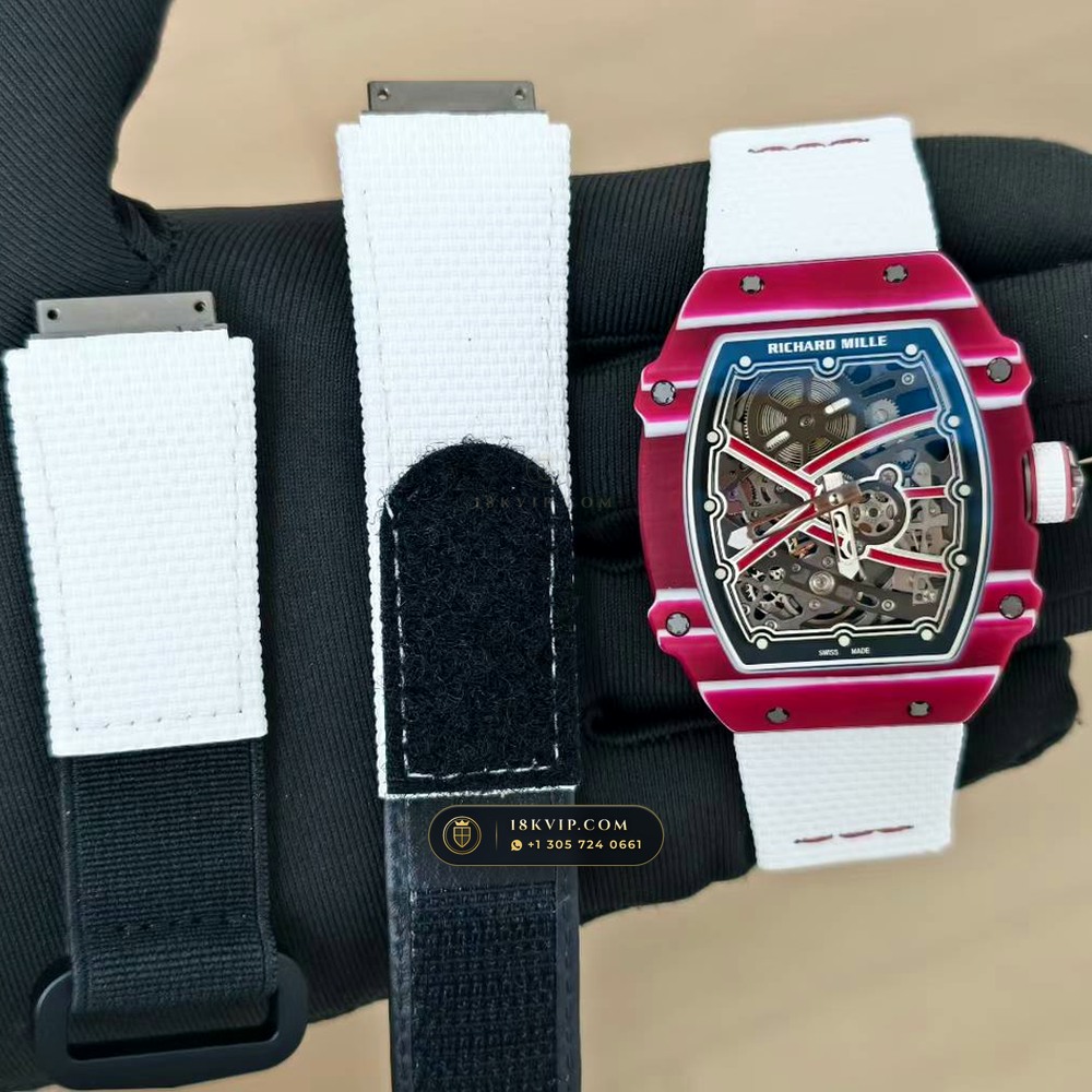 Richard Mille RM 67-02 Automatic Extra-Flat Mutaz Barshim Crimson Quartz TPT Hand-Chamfered Bevel Spec — Private Vault Edition — Studio Gallery Plate II in Carbon TPT & Grade 5 Titanium (33.3g Verified Mass, Richard Mille Cal. CRMA7 Skeletonized Titanium)