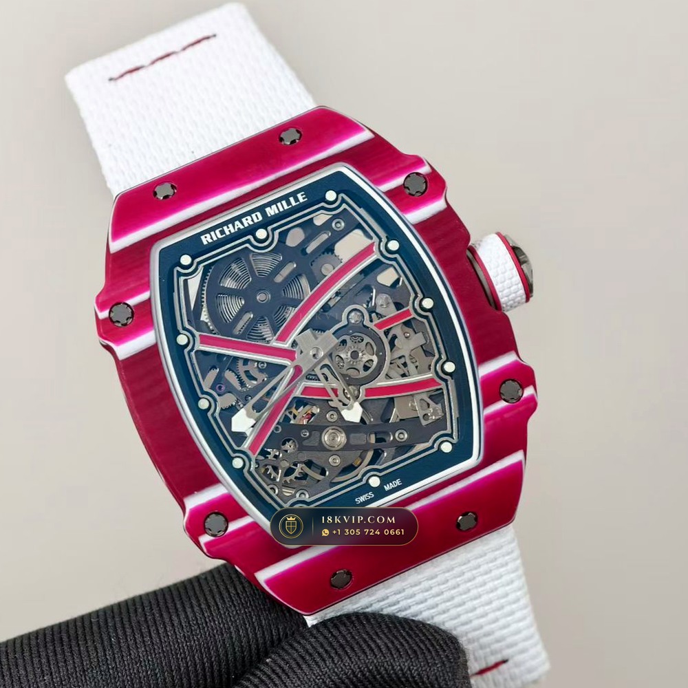 Richard Mille RM 67-02 Automatic Extra-Flat Mutaz Barshim Crimson Quartz TPT Hand-Chamfered Bevel Spec — Private Vault Edition — Studio Gallery Plate III in Carbon TPT & Grade 5 Titanium (33.3g Verified Mass, Richard Mille Cal. CRMA7 Skeletonized Titanium)