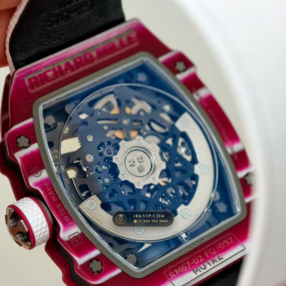 Richard Mille RM 67-02 Automatic Extra-Flat Mutaz Barshim Crimson Quartz TPT Hand-Chamfered Bevel Spec — Private Vault Edition — Studio Gallery Plate VI in Carbon TPT & Grade 5 Titanium (33.3g Verified Mass, Richard Mille Cal. CRMA7 Skeletonized Titanium)