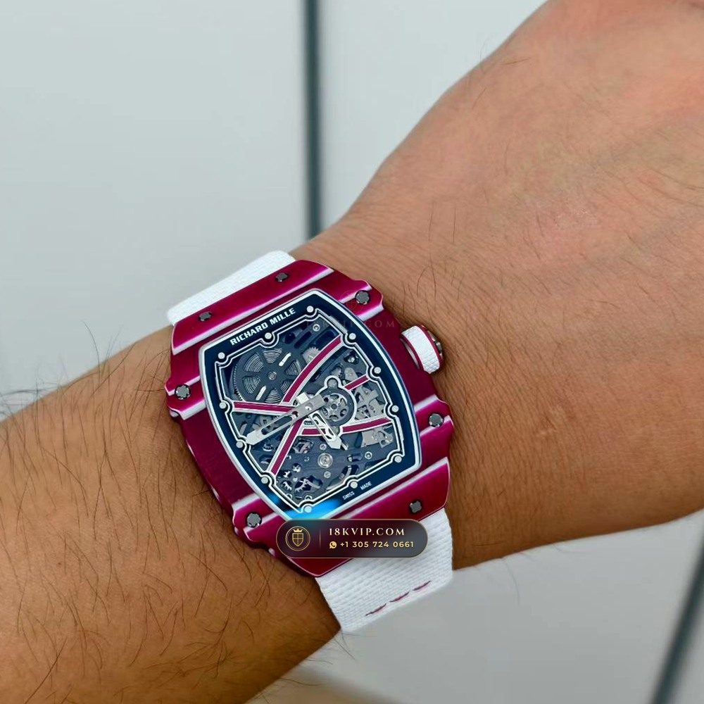 Richard Mille RM 67-02 Automatic Extra-Flat Mutaz Barshim Crimson Quartz TPT Hand-Chamfered Bevel Spec — Private Vault Edition — Studio Gallery Plate VII in Carbon TPT & Grade 5 Titanium (33.3g Verified Mass, Richard Mille Cal. CRMA7 Skeletonized Titanium)