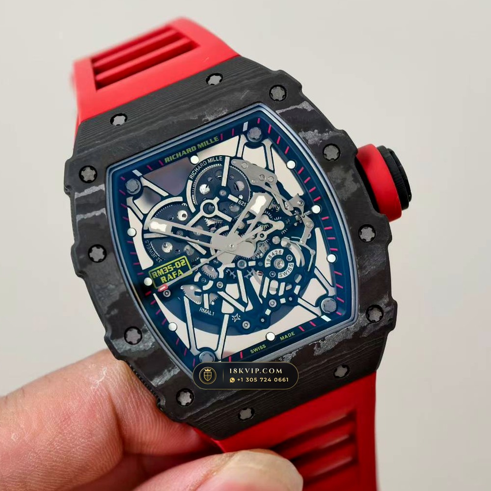 Richard Mille RM 35-02 Rafael Nadal Automatic Master Watchmaker Spec — Private Vault Edition — Studio Gallery Plate II in Carbon TPT & Grade 5 Titanium (50.3g Verified Mass, Richard Mille Cal. RMAL1 Variable-Geometry Rotor)