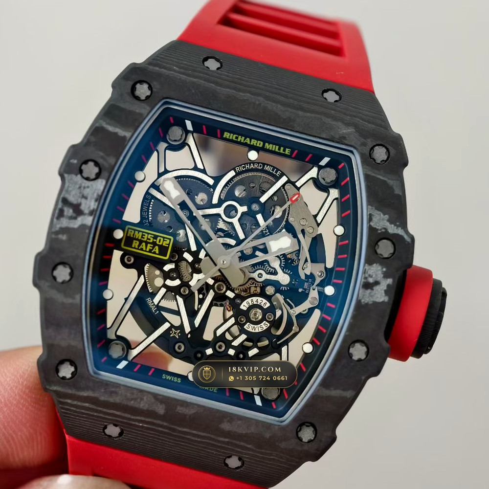 Richard Mille RM 35-02 Rafael Nadal Automatic Master Watchmaker Spec — Private Vault Edition — Studio Gallery Plate III in Carbon TPT & Grade 5 Titanium (50.3g Verified Mass, Richard Mille Cal. RMAL1 Variable-Geometry Rotor)