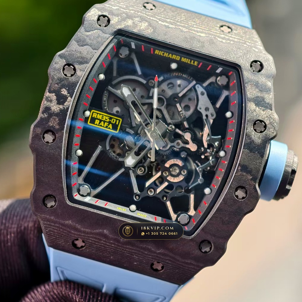 Richard Mille RM 35-01 Rafael Nadal Manual Winding Monte-Carlo Showroom Spec — Private Vault Edition — Studio Gallery Plate II in Carbon TPT & Grade 5 Titanium (50.6g Verified Mass, Richard Mille Cal. RMUL3 Grade 5 Titanium Skeleton)