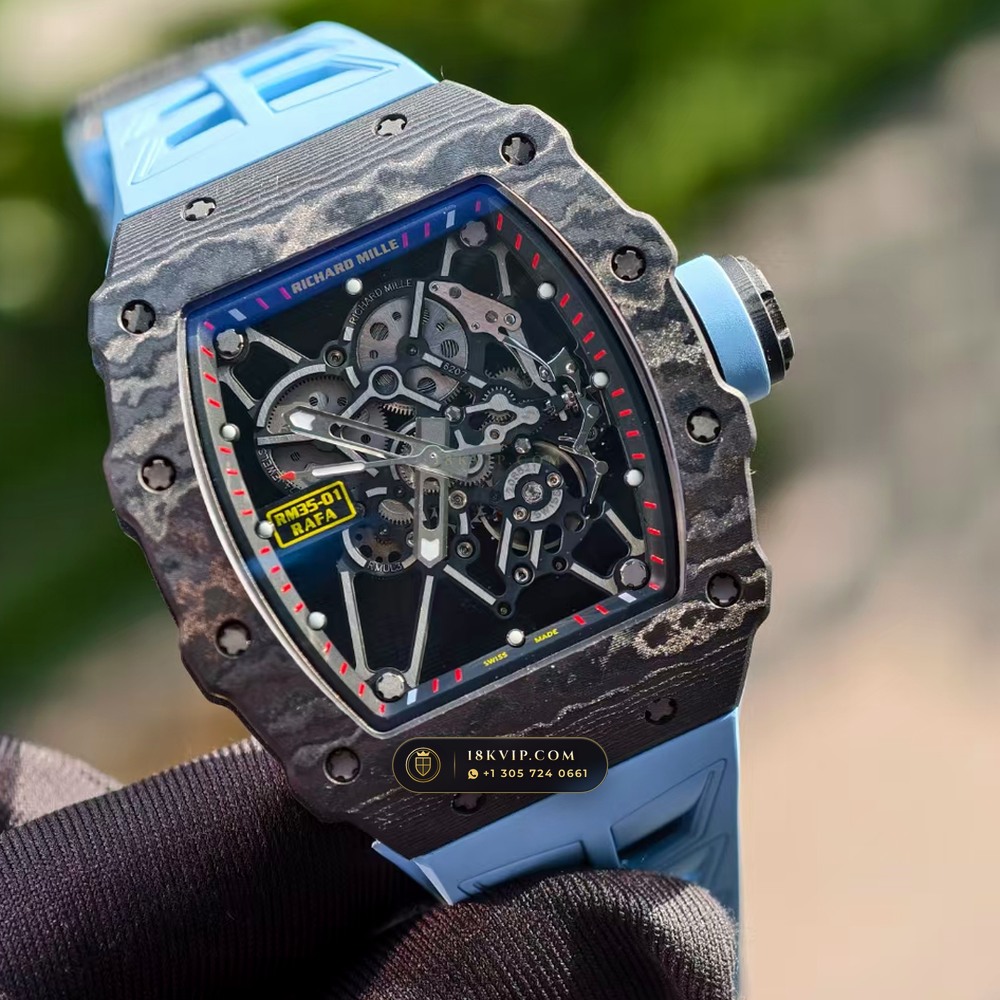 Richard Mille RM 35-01 Rafael Nadal Manual Winding Monte-Carlo Showroom Spec — Private Vault Edition — Studio Gallery Plate III in Carbon TPT & Grade 5 Titanium (50.6g Verified Mass, Richard Mille Cal. RMUL3 Grade 5 Titanium Skeleton)