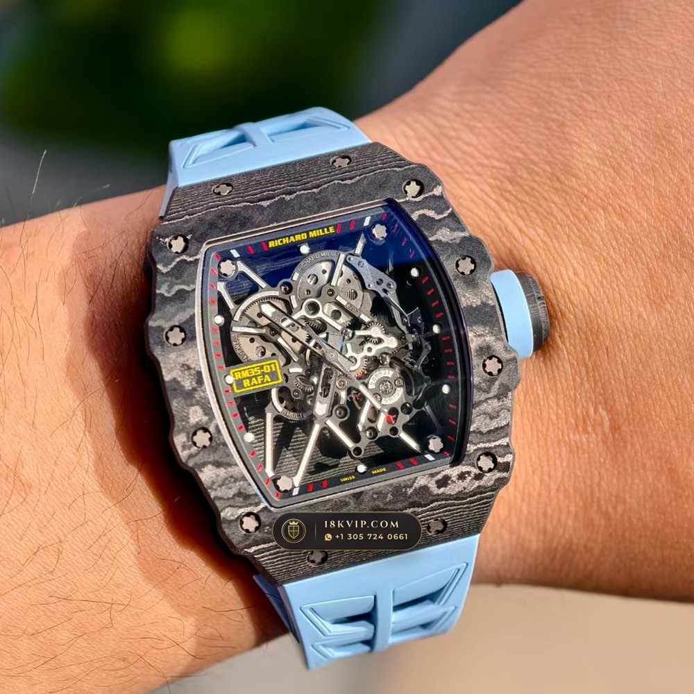 Richard Mille RM 35-01 Rafael Nadal Manual Winding Monte-Carlo Showroom Spec — Private Vault Edition — Studio Gallery Plate VIII in Carbon TPT & Grade 5 Titanium (50.6g Verified Mass, Richard Mille Cal. RMUL3 Grade 5 Titanium Skeleton)