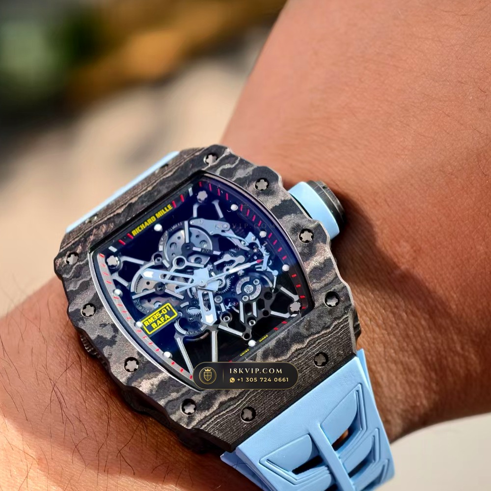 Richard Mille RM 35-01 Rafael Nadal Manual Winding Monte-Carlo Showroom Spec — Private Vault Edition — Studio Gallery Plate IX in Carbon TPT & Grade 5 Titanium (50.6g Verified Mass, Richard Mille Cal. RMUL3 Grade 5 Titanium Skeleton)
