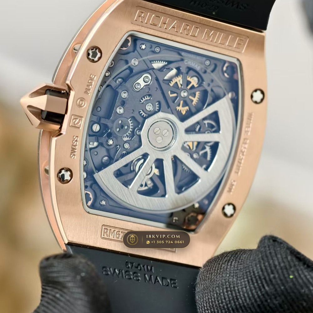 Richard Mille RM 61-01 Yohan Blake Asymmetric 18K Rose Gold — Private Vault Edition — Studio Gallery Plate V in 18K Rose Gold Au750 (98.3g Verified Mass, Richard Mille Cal. RMUL2 Free-Sprung Skeleton)