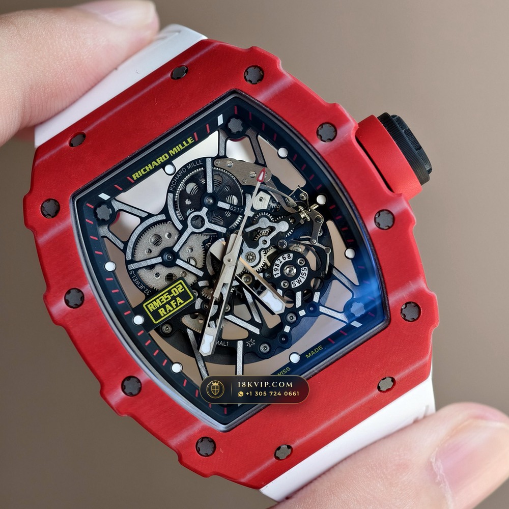 Richard Mille RM 35-02 Rafael Nadal Automatic Crimson Quartz TPT — Private Vault Edition — Studio Gallery Plate II in Carbon TPT & Grade 5 Titanium (50.2g Verified Mass, Richard Mille Cal. RMAL1 Variable-Geometry Rotor)