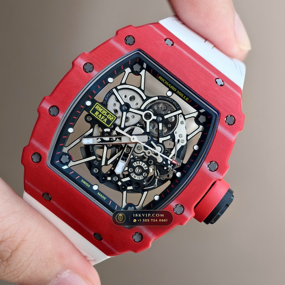 Richard Mille RM 35-02 Rafael Nadal Automatic Crimson Quartz TPT — Private Vault Edition — Studio Gallery Plate III in Carbon TPT & Grade 5 Titanium (50.2g Verified Mass, Richard Mille Cal. RMAL1 Variable-Geometry Rotor)