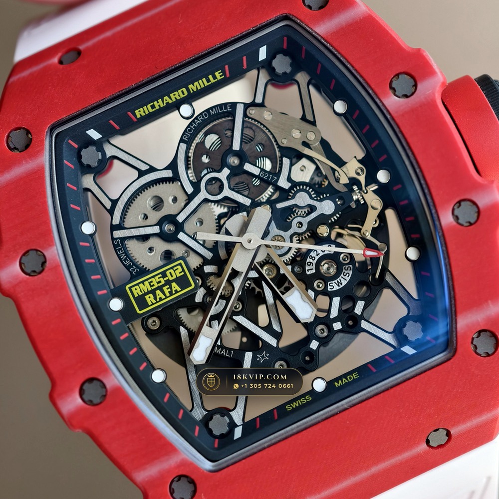 Richard Mille RM 35-02 Rafael Nadal Automatic Crimson Quartz TPT — Private Vault Edition — Studio Gallery Plate IV in Carbon TPT & Grade 5 Titanium (50.2g Verified Mass, Richard Mille Cal. RMAL1 Variable-Geometry Rotor)