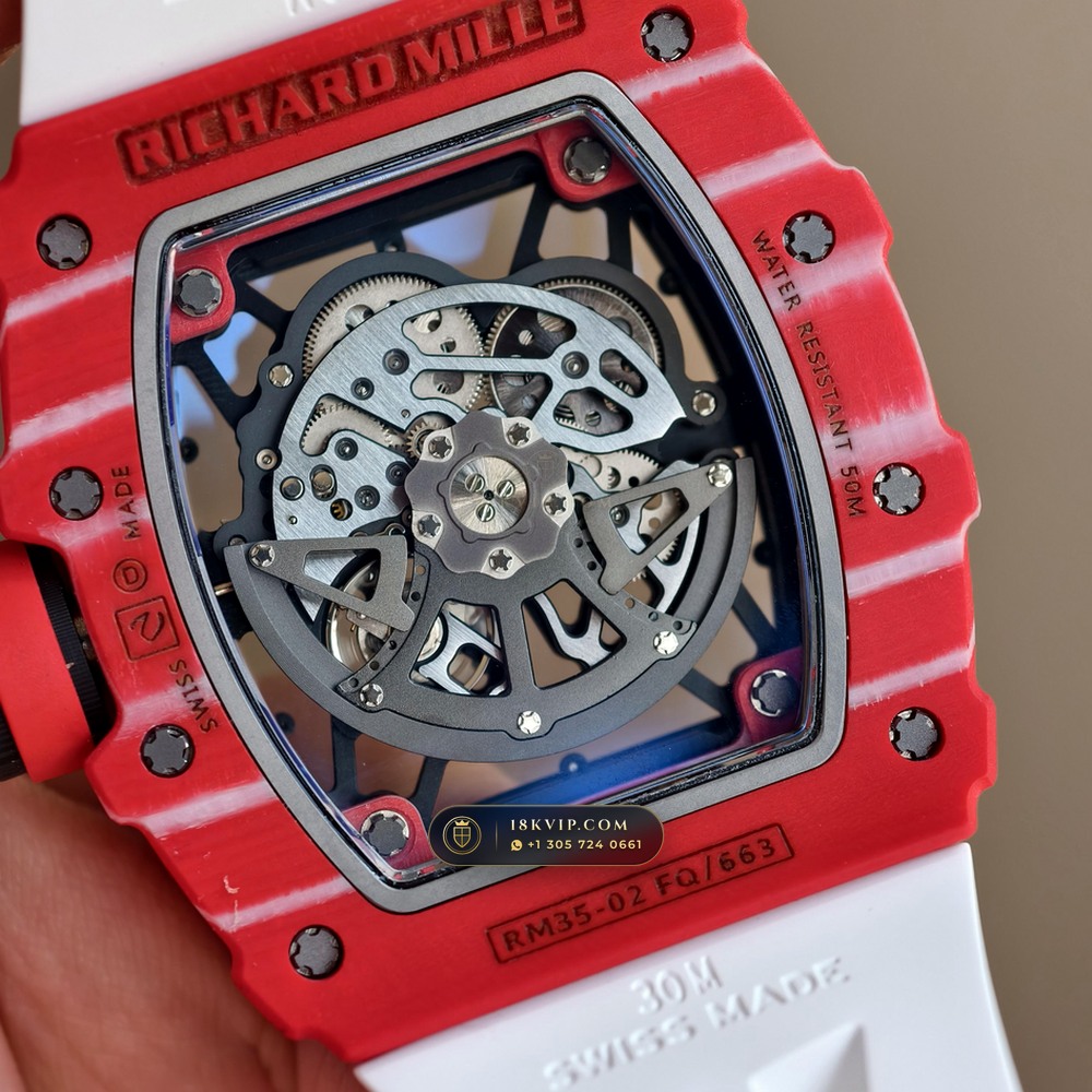 Richard Mille RM 35-02 Rafael Nadal Automatic Crimson Quartz TPT — Private Vault Edition — Studio Gallery Plate VII in Carbon TPT & Grade 5 Titanium (50.2g Verified Mass, Richard Mille Cal. RMAL1 Variable-Geometry Rotor)