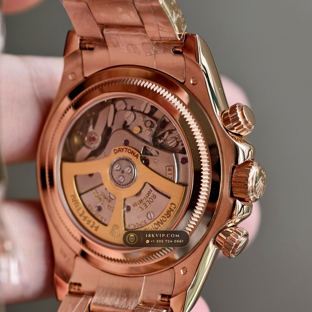 Rolex Cosmograph Daytona Sundust Dial & Black Subdials 18K Everose Gold Ref. 126505 — Private Vault Edition — Studio Gallery Plate VII in 18K Rose Gold Au750 (216.2g Verified Mass, Rolex Manufacture Cal. 4131 - 72h Power Reserve)