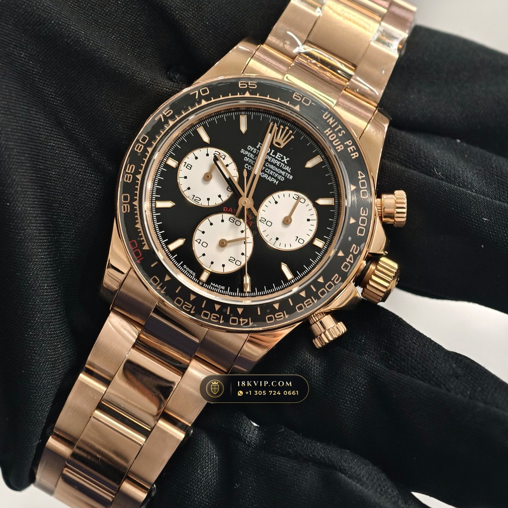 Rolex Cosmograph Daytona Le Mans 100th Anniversary 18K Everose Gold Ref. 126525LN — Private Vault Edition — Studio Gallery Plate III in 18K Rose Gold Au750 (216.6g Verified Mass, Rolex Manufacture Cal. 4132 - 24h Le Mans)