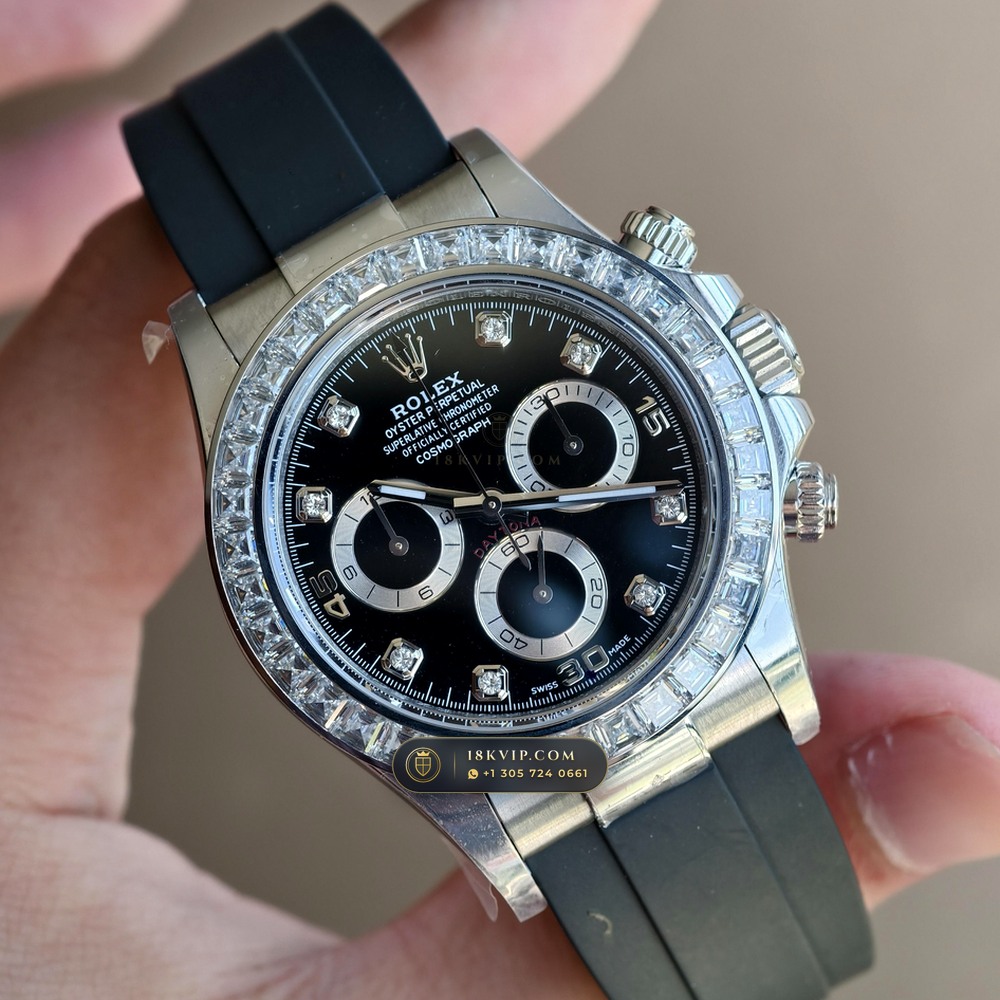 Rolex Cosmograph Daytona Diamond-Set Bezel 18K White Gold Ref. 116519LN — Private Vault Edition — Studio Gallery Plate II in 18K White Gold Au750 (170.0g Verified Mass, Rolex Manufacture Cal. 4130 - 72h Power Reserve)