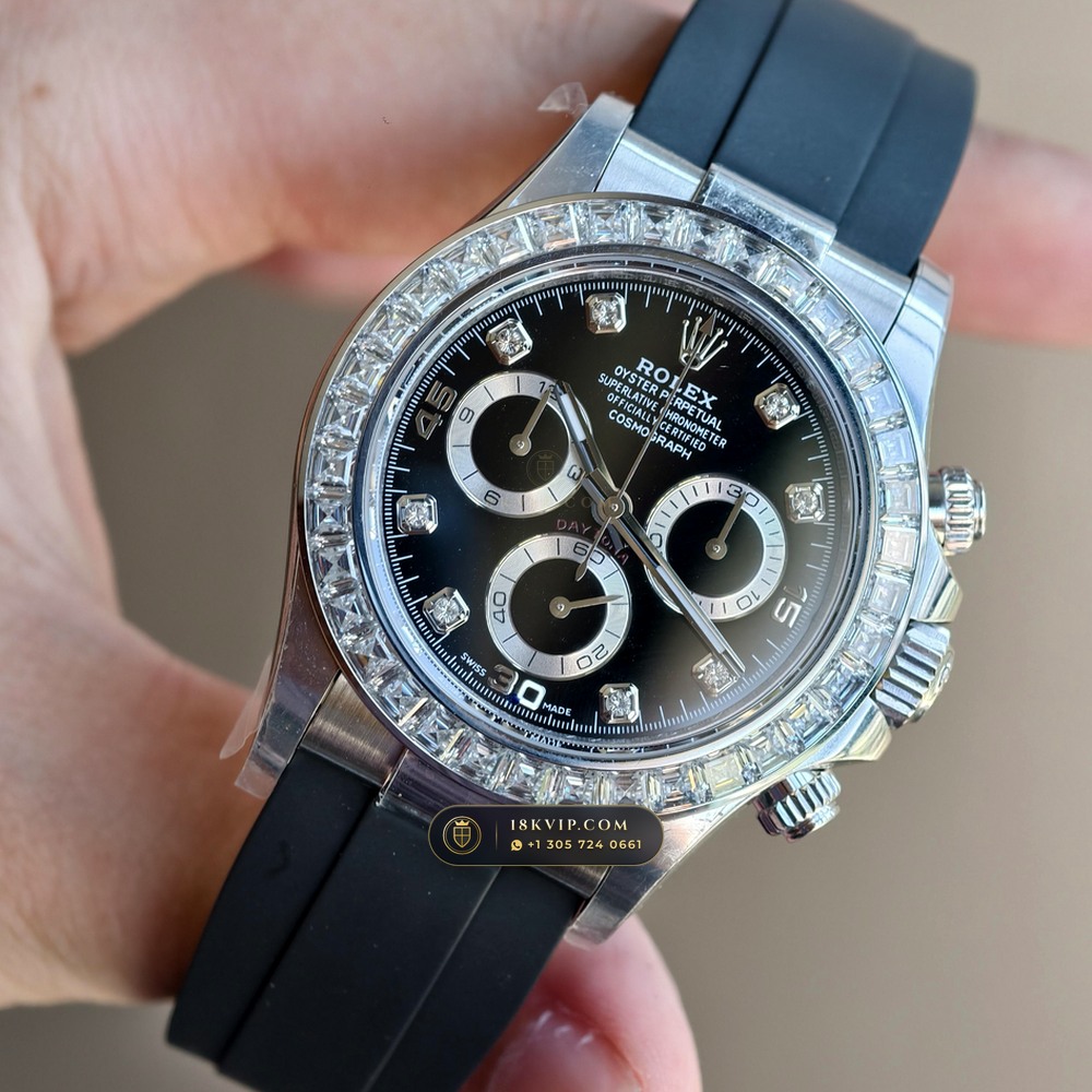 Rolex Cosmograph Daytona Diamond-Set Bezel 18K White Gold Ref. 116519LN — Private Vault Edition — Studio Gallery Plate III in 18K White Gold Au750 (170.0g Verified Mass, Rolex Manufacture Cal. 4130 - 72h Power Reserve)