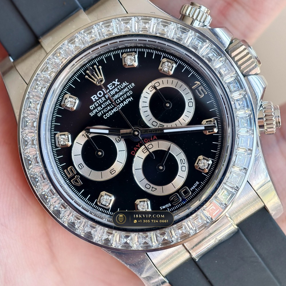 Rolex Cosmograph Daytona Diamond-Set Bezel 18K White Gold Ref. 116519LN — Private Vault Edition — Studio Gallery Plate IV in 18K White Gold Au750 (170.0g Verified Mass, Rolex Manufacture Cal. 4130 - 72h Power Reserve)