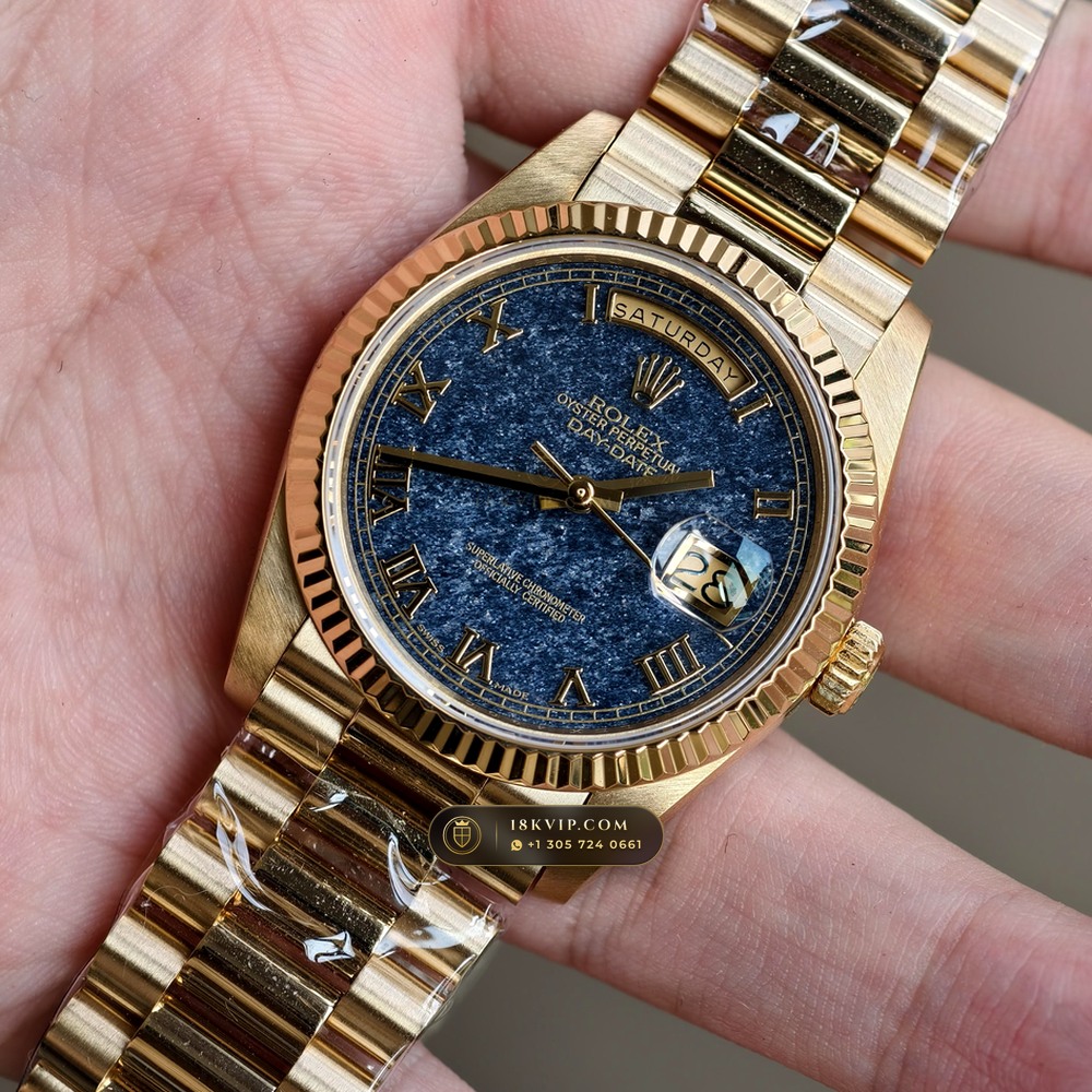 Rolex Day-Date 36 Natural Ferrite Stone Dial 18K Yellow Gold Ref. 18238 — Private Vault Edition — Studio Gallery Plate III in 18K Yellow Gold Au750 (141.5g Verified Mass, Rolex Manufacture Cal. 3155)