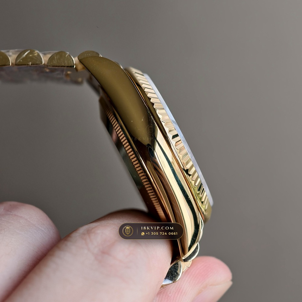 Rolex Day-Date 36 Natural Ferrite Stone Dial 18K Yellow Gold Ref. 18238 — Private Vault Edition — Studio Gallery Plate IV in 18K Yellow Gold Au750 (141.5g Verified Mass, Rolex Manufacture Cal. 3155)