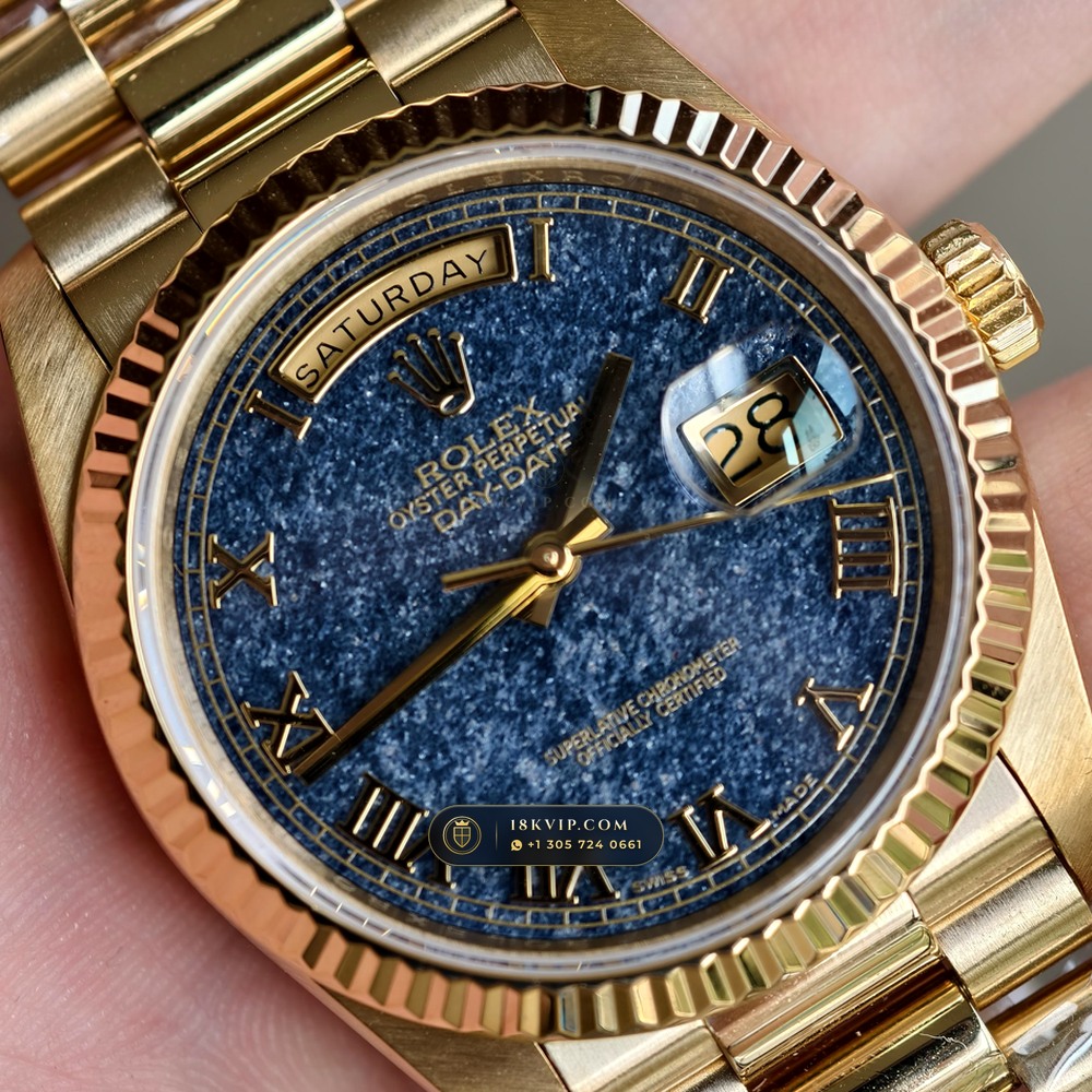 Rolex Day-Date 36 Natural Ferrite Stone Dial 18K Yellow Gold Ref. 18238 — Private Vault Edition — Studio Gallery Plate VI in 18K Yellow Gold Au750 (141.5g Verified Mass, Rolex Manufacture Cal. 3155)