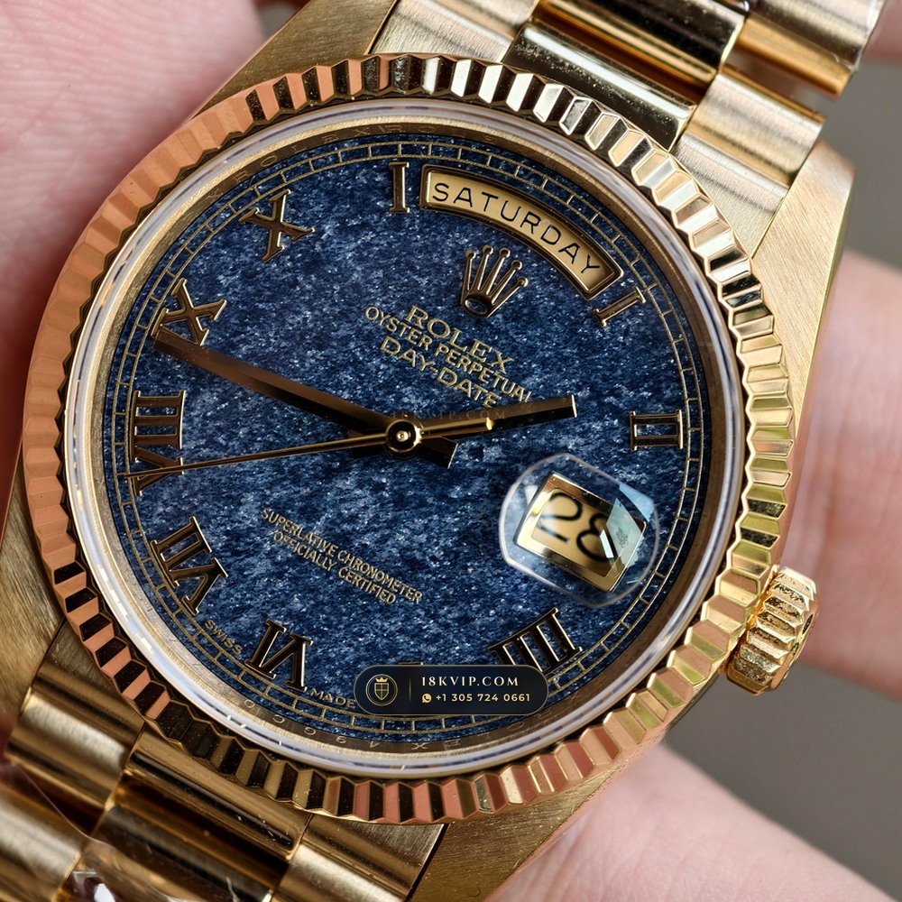 Rolex Day-Date 36 Natural Ferrite Stone Dial 18K Yellow Gold Ref. 18238 — Private Vault Edition — Studio Gallery Plate VII in 18K Yellow Gold Au750 (141.5g Verified Mass, Rolex Manufacture Cal. 3155)