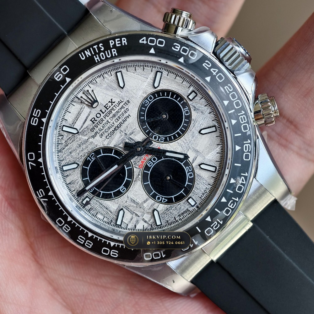 Rolex Cosmograph Daytona Gibeon Meteorite Dial 18K White Gold Ref. 126519LN — Private Vault Edition — Studio Gallery Plate VI in 18K White Gold Au750 (160.2g Verified Mass, Rolex Manufacture Cal. 4131 - 72h Power Reserve)