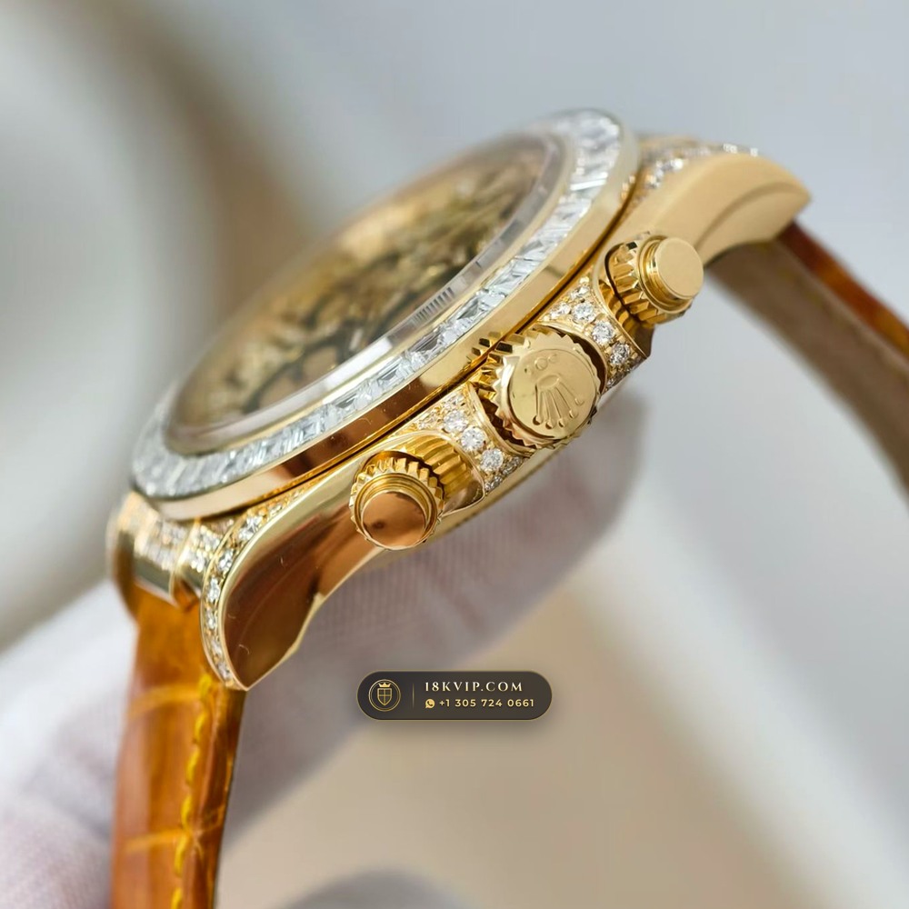 Rolex Cosmograph Daytona Baguette Diamond Edition 18K Yellow Gold Ref. 116588TBR — Private Vault Edition — Studio Gallery Plate V in 18K Yellow Gold Au750 (160.4g Verified Mass, Rolex Manufacture Cal. 4130 - 72h Power Reserve)