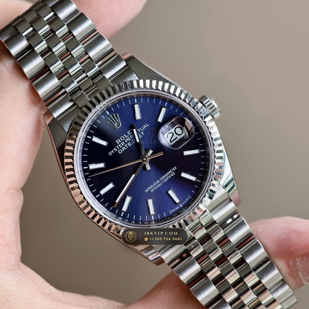 Rolex Datejust 36 Graduated Royal Blue Sunburst Dial Ref. 126231 — Private Vault Edition — Studio Gallery Plate II in 18K Gold & 904L Oystersteel Rolesor (130.7g Verified Mass, Rolex Manufacture Cal. 3235 - 70h Power Reserve)