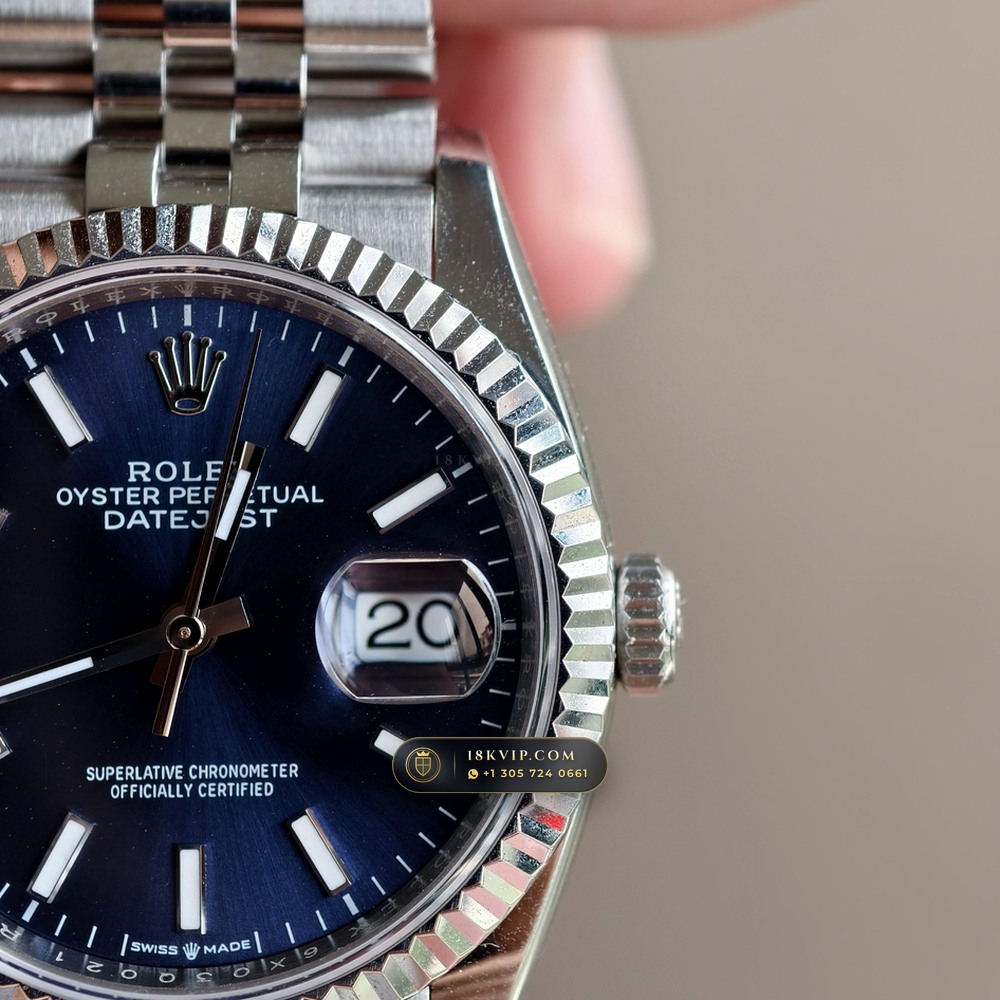 Rolex Datejust 36 Graduated Royal Blue Sunburst Dial Ref. 126231 — Private Vault Edition — Studio Gallery Plate IV in 18K Gold & 904L Oystersteel Rolesor (130.7g Verified Mass, Rolex Manufacture Cal. 3235 - 70h Power Reserve)