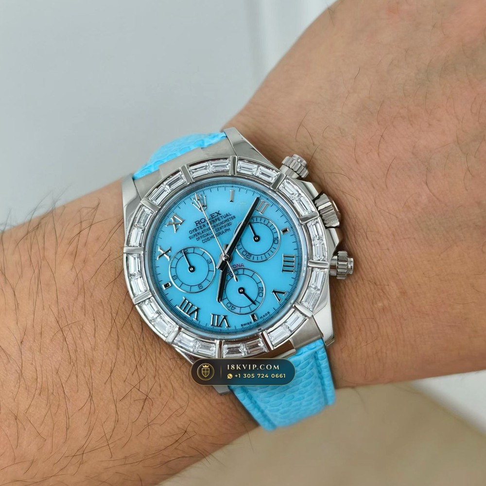 Rolex Cosmograph Daytona Natural Turquoise Dial 18K White Gold Ref. 116589BR — Private Vault Edition — Studio Gallery Plate VIII in 18K White Gold Au750 (160.7g Verified Mass, Rolex Manufacture Cal. 4130 - 72h Power Reserve)