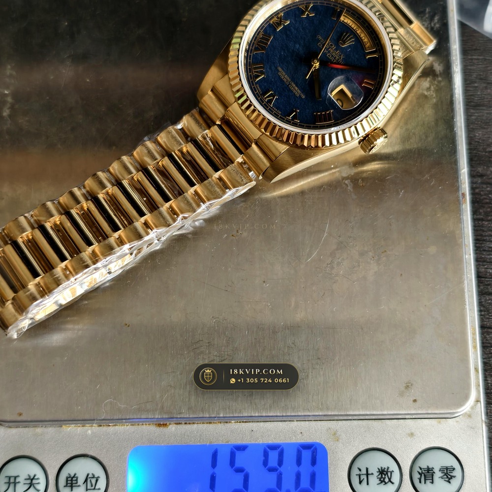 Rolex Day-Date 36 Natural Ferrite Stone Dial 18K Yellow Gold Deep Crystal Optics Ref. 18238 — Private Vault Edition — Studio Gallery Plate IX in 18K Yellow Gold Au750 (141.8g Verified Mass, Rolex Manufacture Cal. 3155)