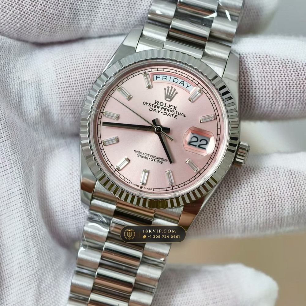 Rolex Day-Date 36 18K White Gold Ref. 128239 — Private Vault Edition — Studio Gallery Plate III in 18K White Gold Au750 (183.4g Verified Mass, Rolex Manufacture Cal. 3255 - 70h Power Reserve)